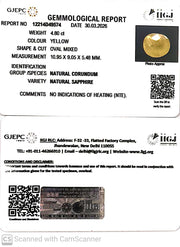 4.8/CT Natural Yellow Sapphire With Govt Lab Certificate-12214D49574